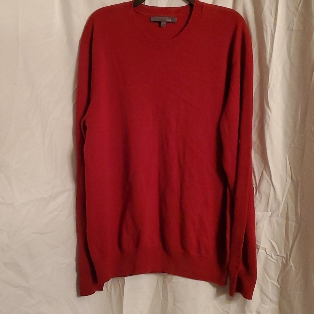 Witchery Man Sweater Size L  Wool Cotton Blend Red